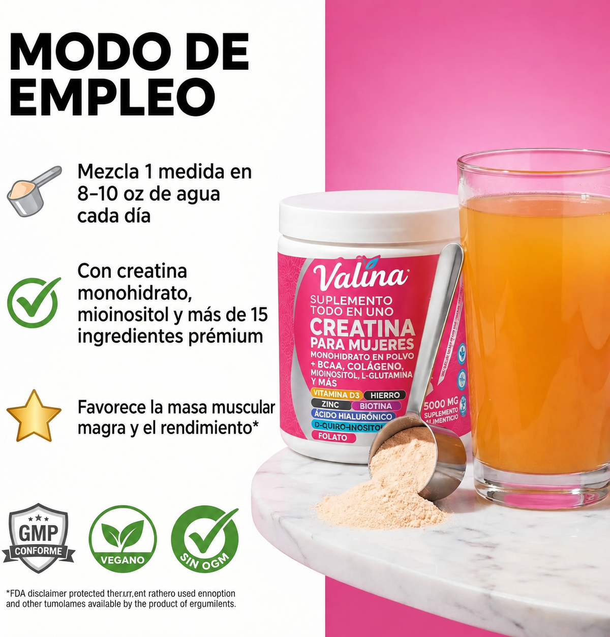 Valina- Creatina para nosotras